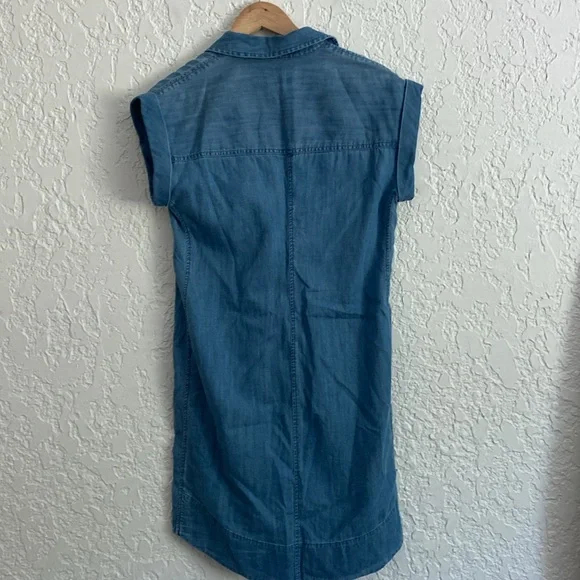 J.Crew Chambray Blue short sleeve shirt dress size XS - Picture 6 of 6